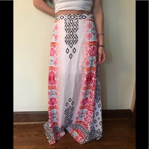 Bebe Tribal Print Maxi Skirt